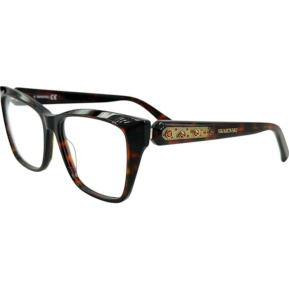 Swarovski SK5468 Womens Plastic Eyeglass Frame 052 Dark Havana 53-14